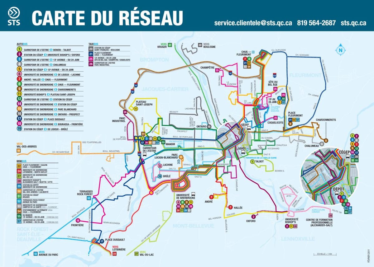 Quebec City bus rute peta